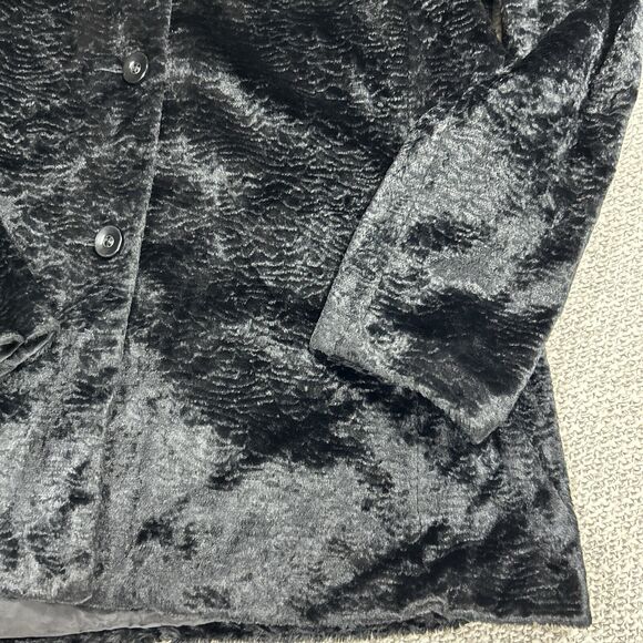 Anonymous John Carlisle Jacket Womens Large Black Fake Fur Look Real Genuin - Picture 4 of 11